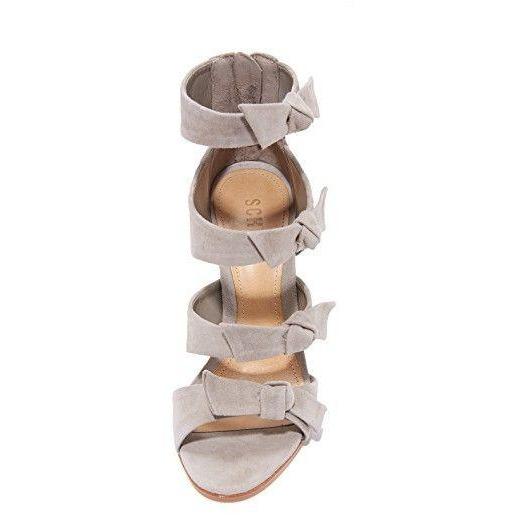 SCHUTZ 10 caged heels sandals shoes suede stilettos zipper side bows leather-Clothing, Shoes & Accessories:Women's Shoes:Heels-Schutz-10-Mouse-Jenifers Designer Closet