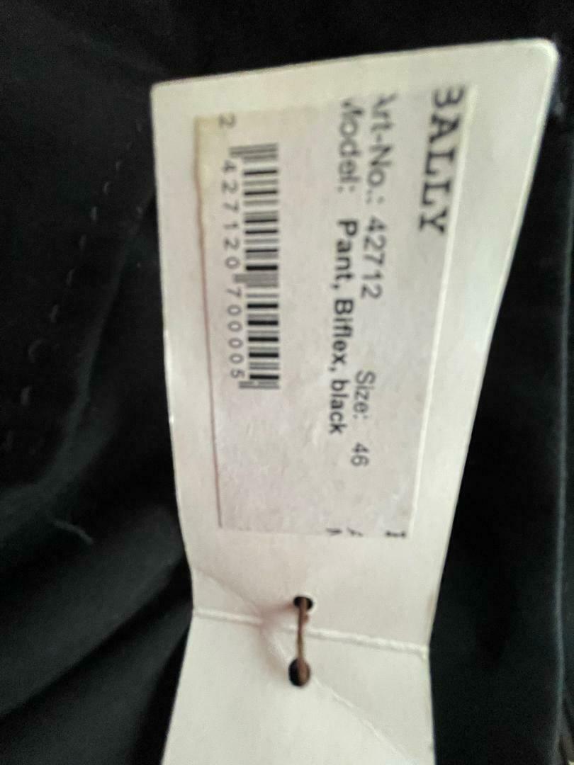 BALLY ladies pants 16/46 black biflex stretch slacks trousers casual flat