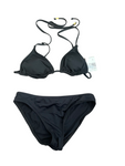 TRINA TURK 6 swimsuit bikini triangle slide black 2 piece set designer