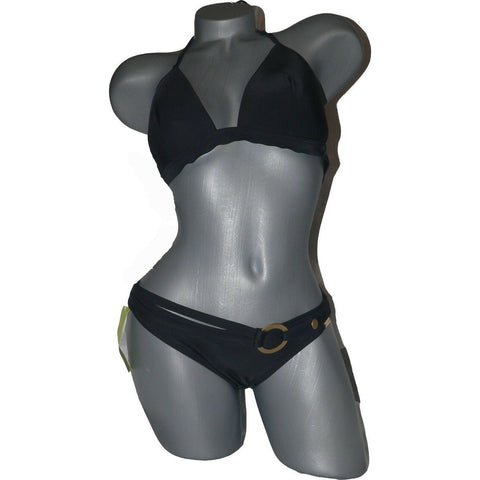 LORI COULTER 8 swimsuit bikini black 2 pc True Measure puckered bottom-Clothing, Shoes & Accessories:Women's Clothing:Swimwear-Lori Coulter-8-Black-Jenifers Designer Closet