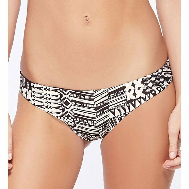 L SPACE XS swimsuit bikini 2PC black white strappy reversible top and bottom