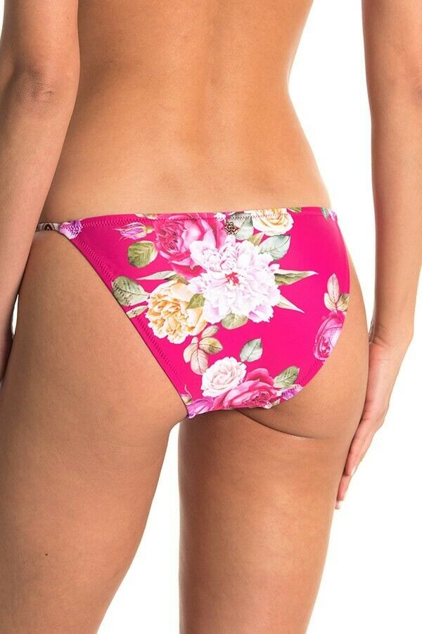 NANETTE LEPORE 6 swimsuit bikini hot pink floral tropical padded tassels