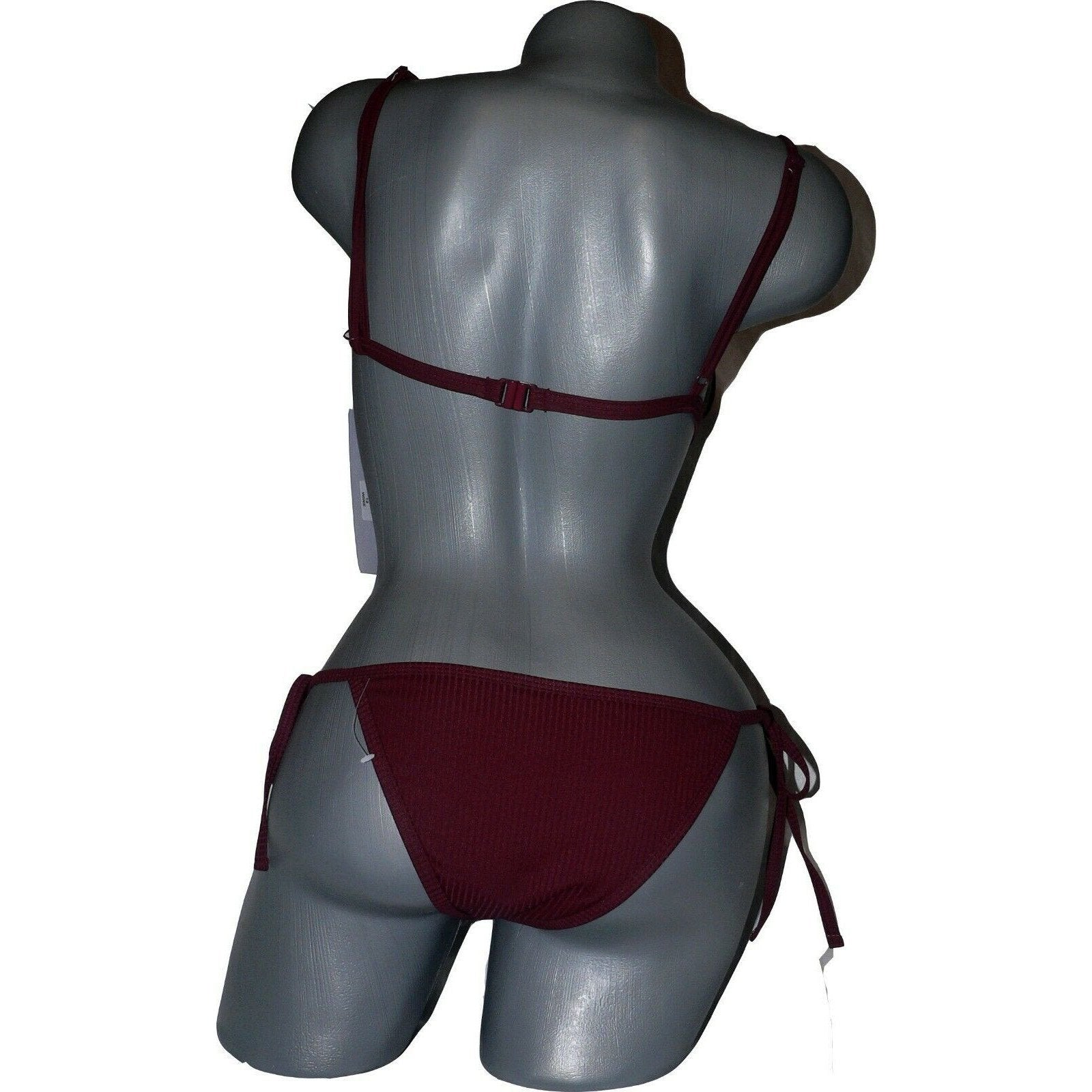 PAPER HEART swimsuit bikini US-8 / AU-12 wine 2 piece ribbed Australia-Clothing, Shoes & Accessories:Women's Clothing:Swimwear-Paper Heart-8 US-Wine-Jenifers Designer Closet