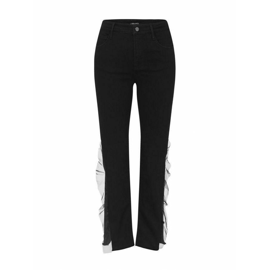 J BRAND 835 Photo Ready 24 skinny jeans organza trim black $278 evening haze-Clothing, Shoes & Accessories:Women:Women's Clothing:Jeans-J Brand-Jenifers Designer Closet