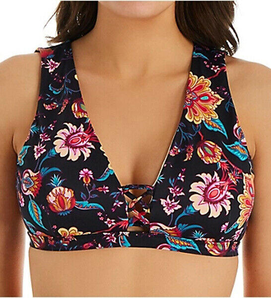 NANETTE LEPORE bikini swimsuit 6 bathing suit floral strappy designer 2 pc