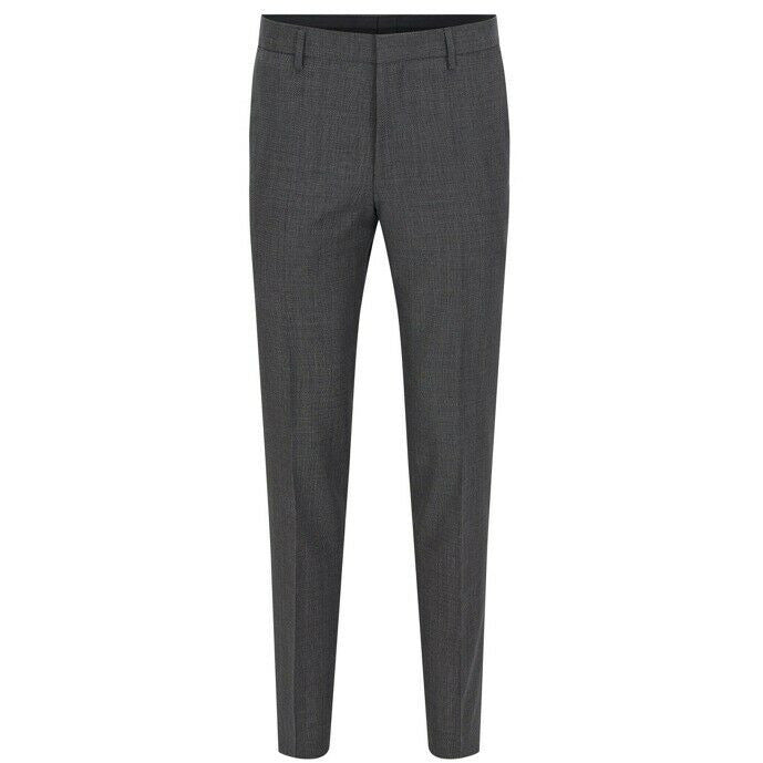 HUGO BOSS US-40R IT-56 suit pants trousers 100% wool check charcoal-Clothing, Shoes & Accessories:Men:Men's Clothing:Suits & Suit Separates-HUGO BOSS-40 Reg-Dark gray-Jenifers Designer Closet