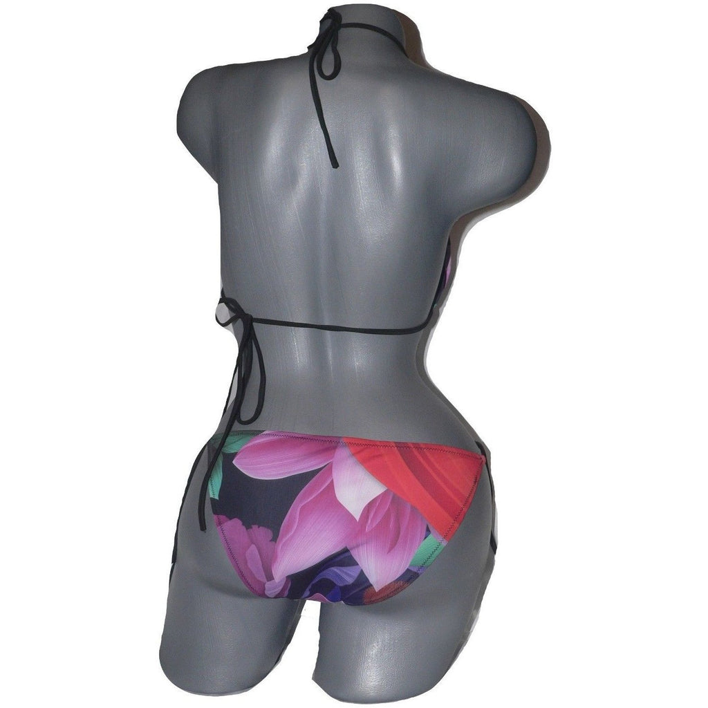 CLOVER CANYON L swimsuit bikini 2pc string ties floral multi color bright-Clothing, Shoes & Accessories:Women's Clothing:Swimwear-Clover Canyon-Large-Multi-Jenifers Designer Closet