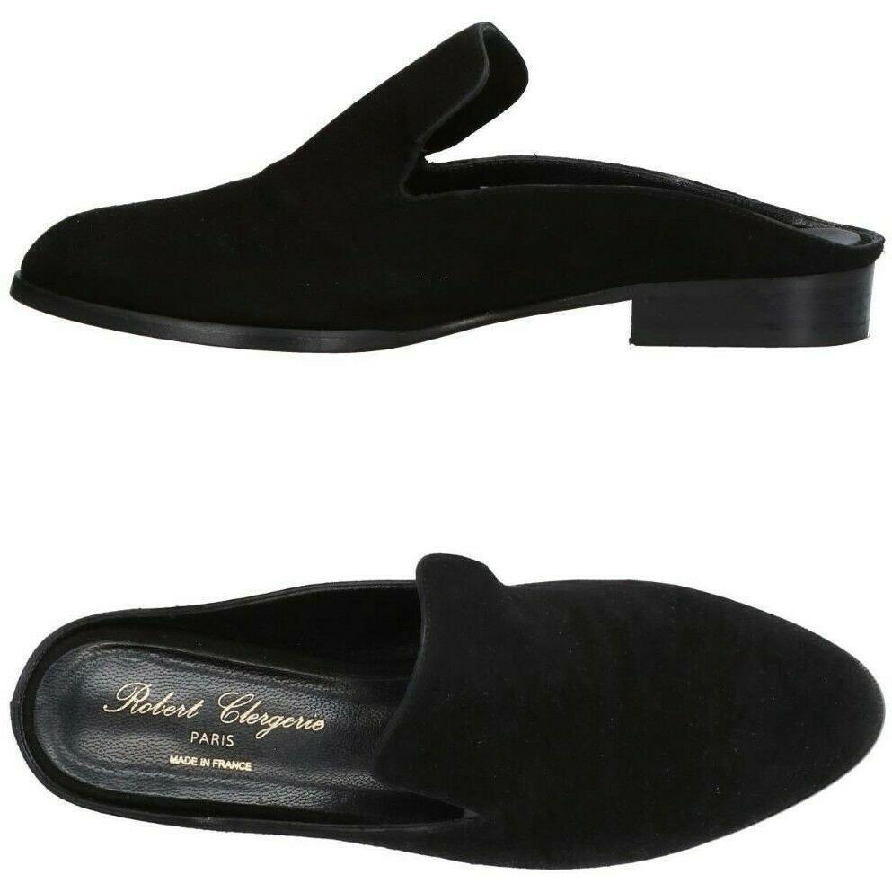 ROBERT CLERGERIE Paris 37.5 7 black career slides mules shoes flats designer-Clothing, Shoes & Accessories:Women's Shoes:Heels-Robert Clergerie-37.5-Black-Jenifers Designer Closet