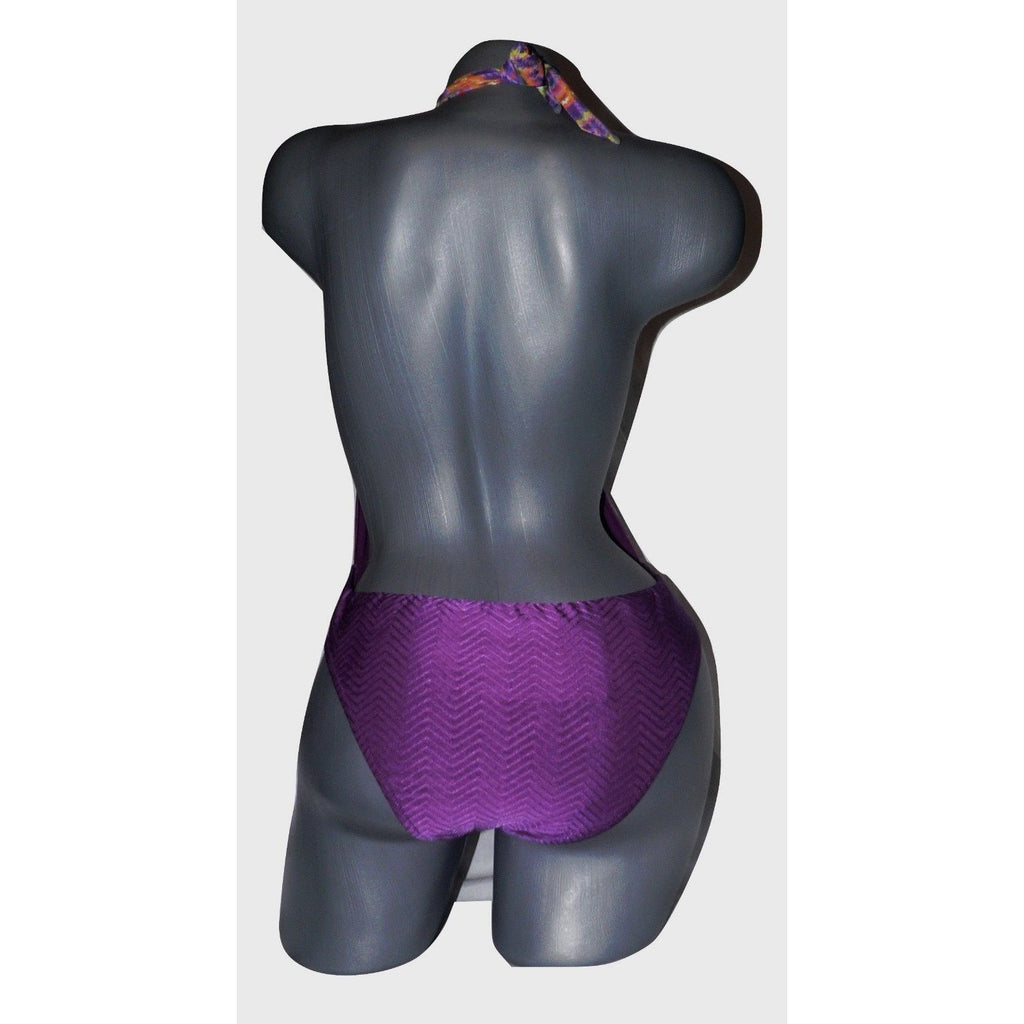 STUDIO LA PERLA 48/12 Italy 1PC plunging swimsuit convertible one piece-Clothing, Shoes & Accessories:Women's Clothing:Swimwear-La Perla-48/12-Purple-Jenifers Designer Closet