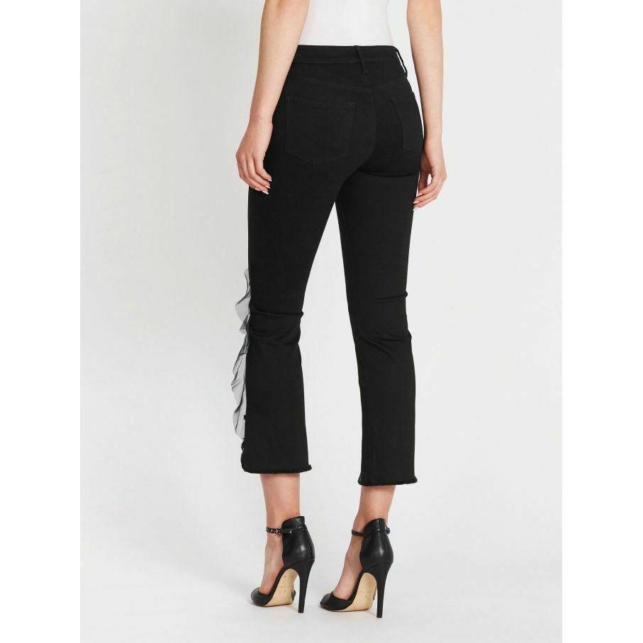 J BRAND 835 Photo Ready 24 skinny jeans organza trim black $278 evening haze-Clothing, Shoes & Accessories:Women:Women's Clothing:Jeans-J Brand-Jenifers Designer Closet