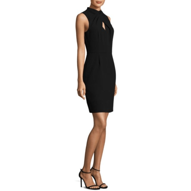 TRINA TURK 2 black keyhole sheath dress career crepe sleeveless church $278-Dresses-Trina Turk-2-Black-Jenifers Designer Closet