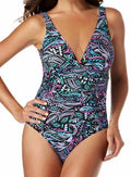 MAGICSUIT MIRACLESUIT 10 swimsuit slimming ruched one piece gypsy presley - Jenifers Designer Closet