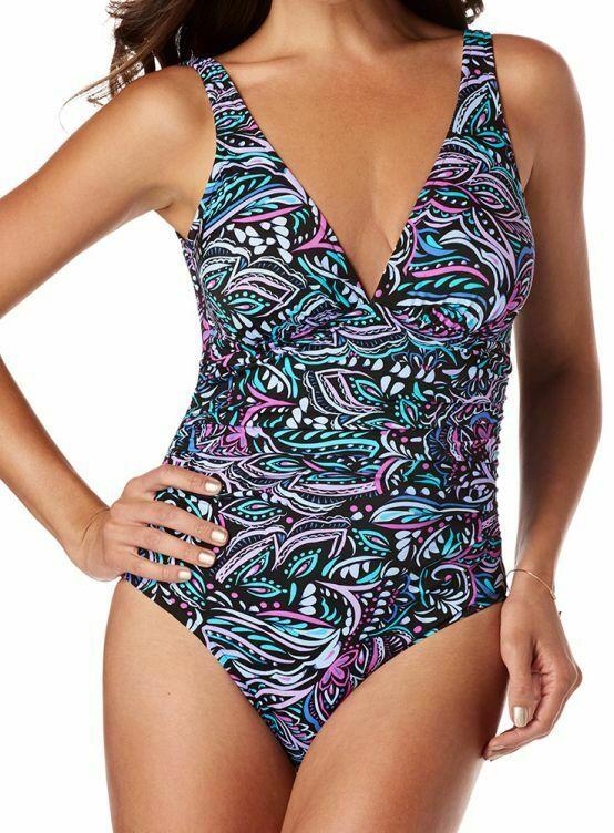 MAGICSUIT MIRACLESUIT 10 swimsuit slimming ruched one piece gypsy presley - Jenifers Designer Closet