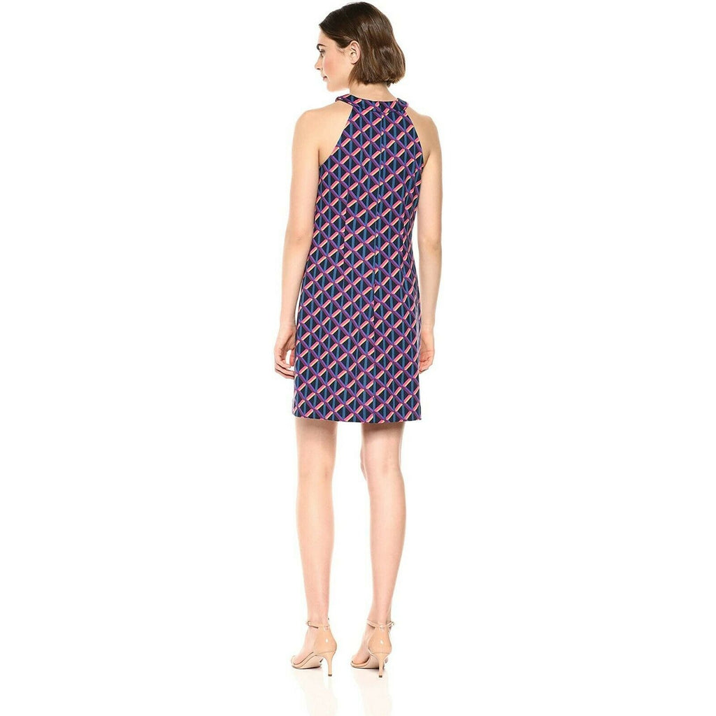 TRINA TURK printed M upscale above knee shift dress ponte knit geo bright - Jenifers Designer Closet