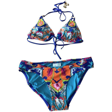 TRINA TURK Tapestry 6 2PC bikini set swimsuit bright colors bathing su ...