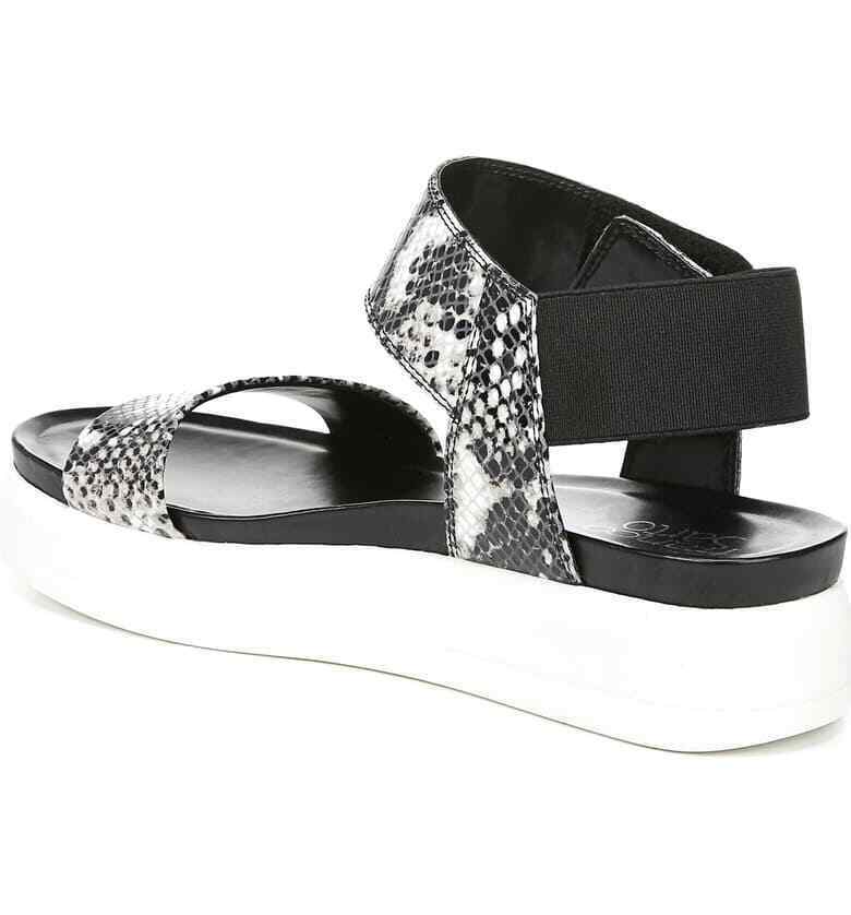 FRANCO SARTO leather sandals shoes snake reptile casual comfy flats ankle - Jenifers Designer Closet