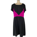 AMANDA UPRICHARD 20 plus-sized SILK dress black with hot pink insets $260-Clothing, Shoes & Accessories:Women's Clothing:Dresses-Amanda Uprichard-20-Black/pink-Jenifers Designer Closet