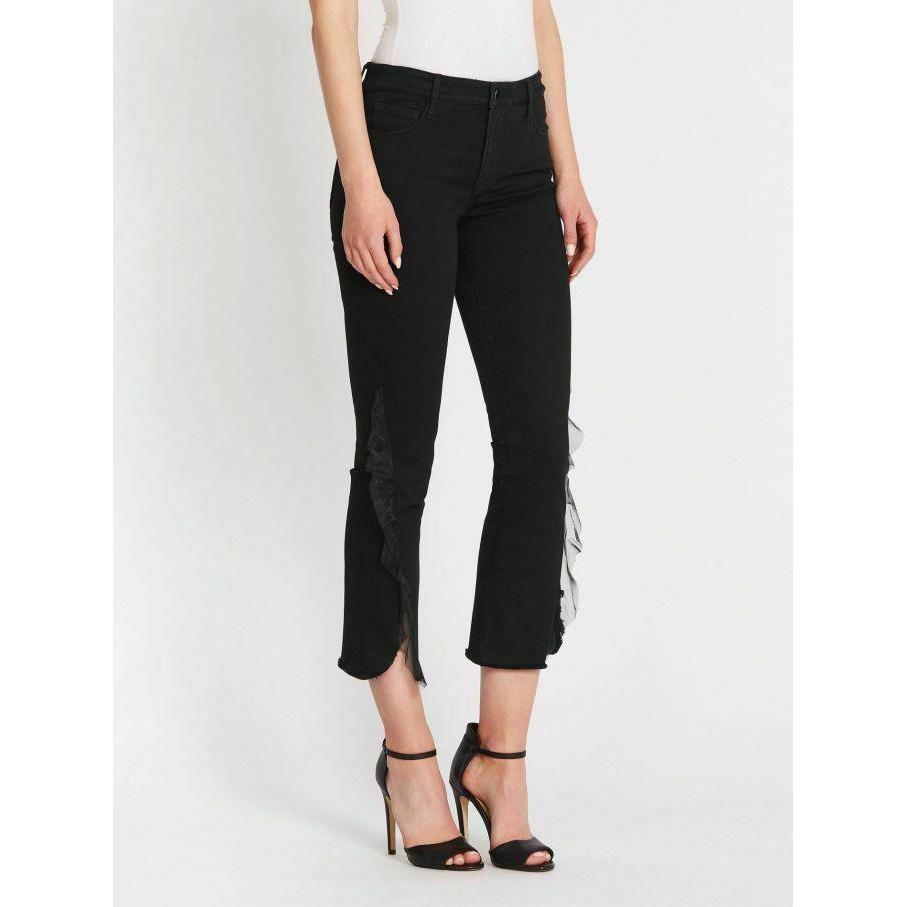 J BRAND 835 Photo Ready 24 skinny jeans organza trim black $278 evening haze-Clothing, Shoes & Accessories:Women:Women's Clothing:Jeans-J Brand-Jenifers Designer Closet