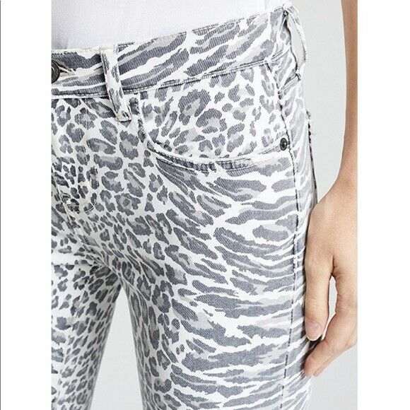 NWT CURRENT ELLIOTT 23 The Stiletto Warped Leopard Jeans skinny jeggings $228-Clothing, Shoes & Accessories:Women's Clothing:Jeans-Current/Elliott-23-Warped-Jenifers Designer Closet