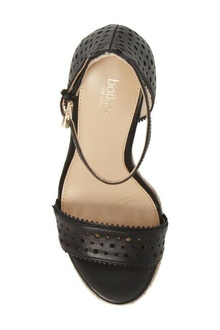 BOTKIER 8.5 leather platform wedge heels espadrilles shoes sandals ankle - Jenifers Designer Closet