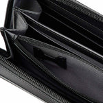 TUMI zip around long travel wallet smooth black leather men's organizer