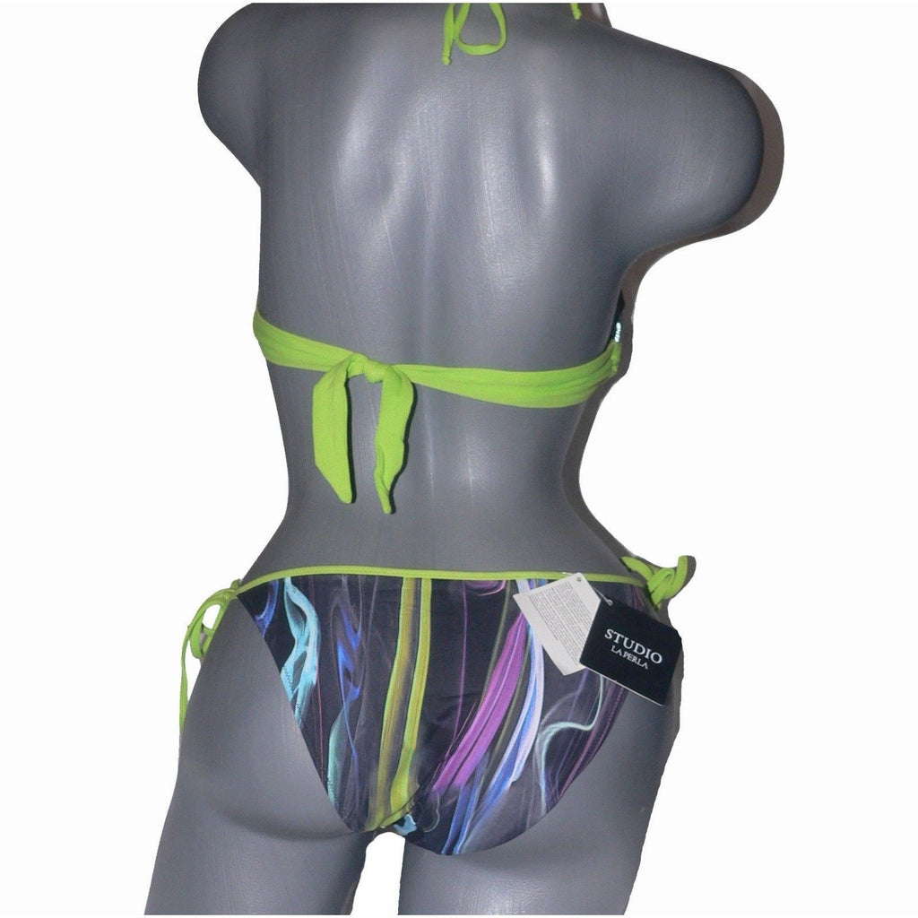 LA PERLA Studio 44 8 lime green black/multi Italy bikini swimsuit bandeau-Clothing, Shoes & Accessories:Women's Clothing:Swimwear-La Perla Studio-44-Lime/black/multi-Jenifers Designer Closet