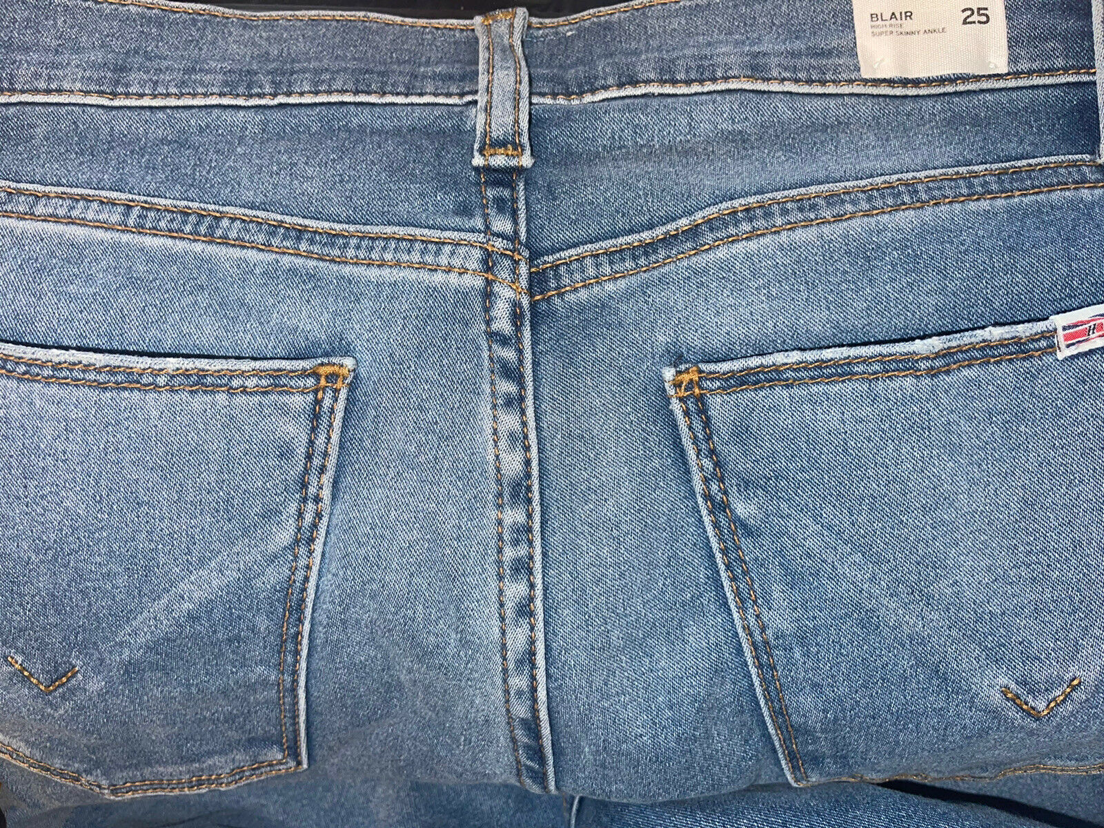 HUDSON 25 Blair high rise ankle Super Skinny blue jeans denim