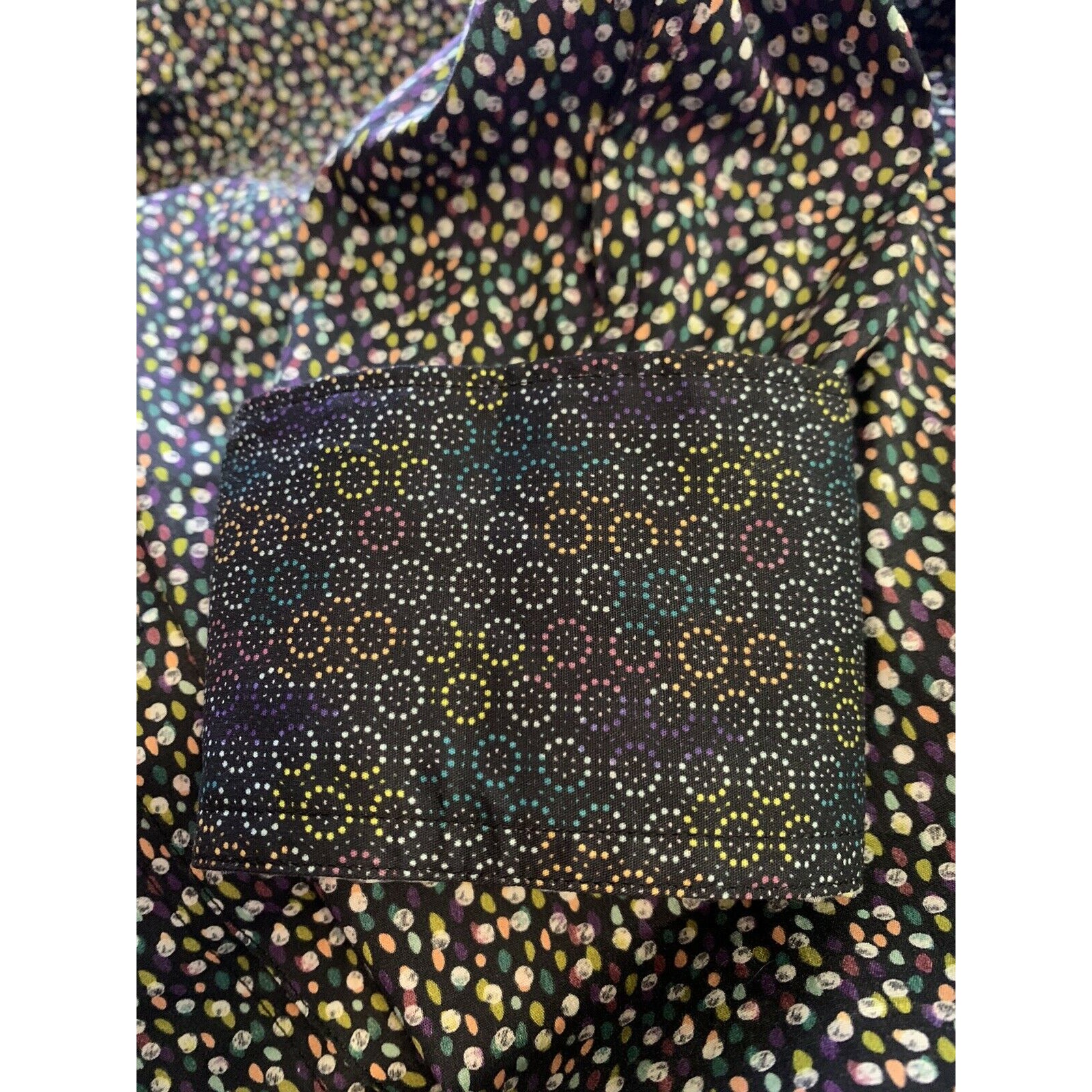 ROBERT GRAHAM shirt M black multi contrast cuffs designer men's geometric-Clothing, Shoes & Accessories:Men:Men's Clothing:Shirts:Casual Button-Down Shirts-Robert Graham-Medium-Black-Jenifers Designer Closet