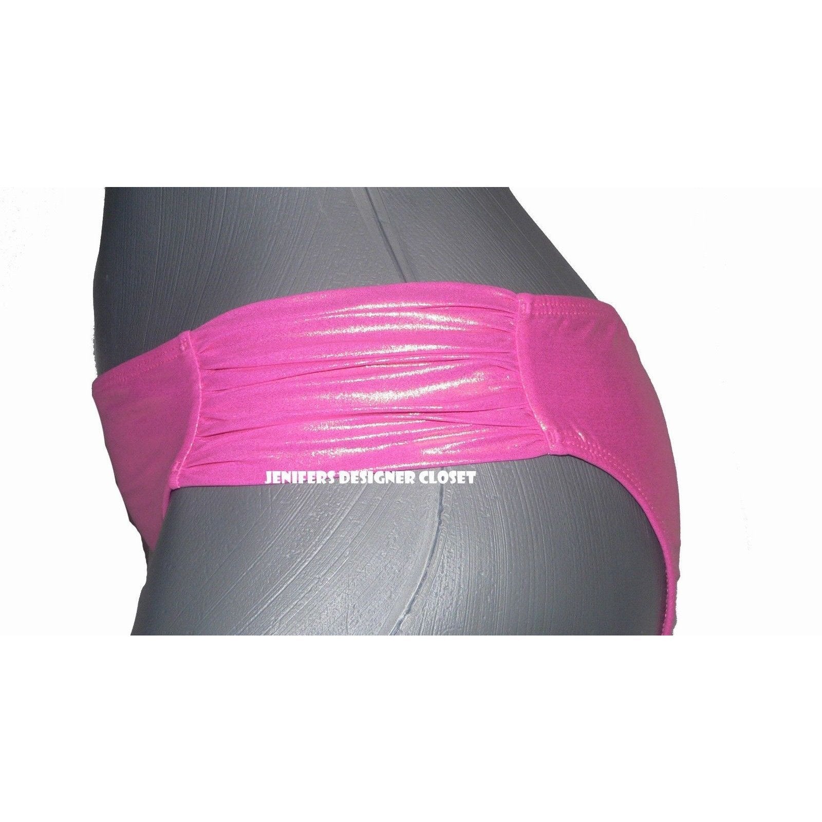 LULI FAMA L bikini bottom metallic swimsuit Ay Dios Mio pink diamond-Clothing, Shoes & Accessories:Women's Clothing:Swimwear-Luli Fama-Large-Pink diamond-Jenifers Designer Closet