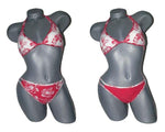 GOTTEX reversible 8 red white floral bikini swimsuit 2 PC hawaiian bathing - Jenifers Designer Closet