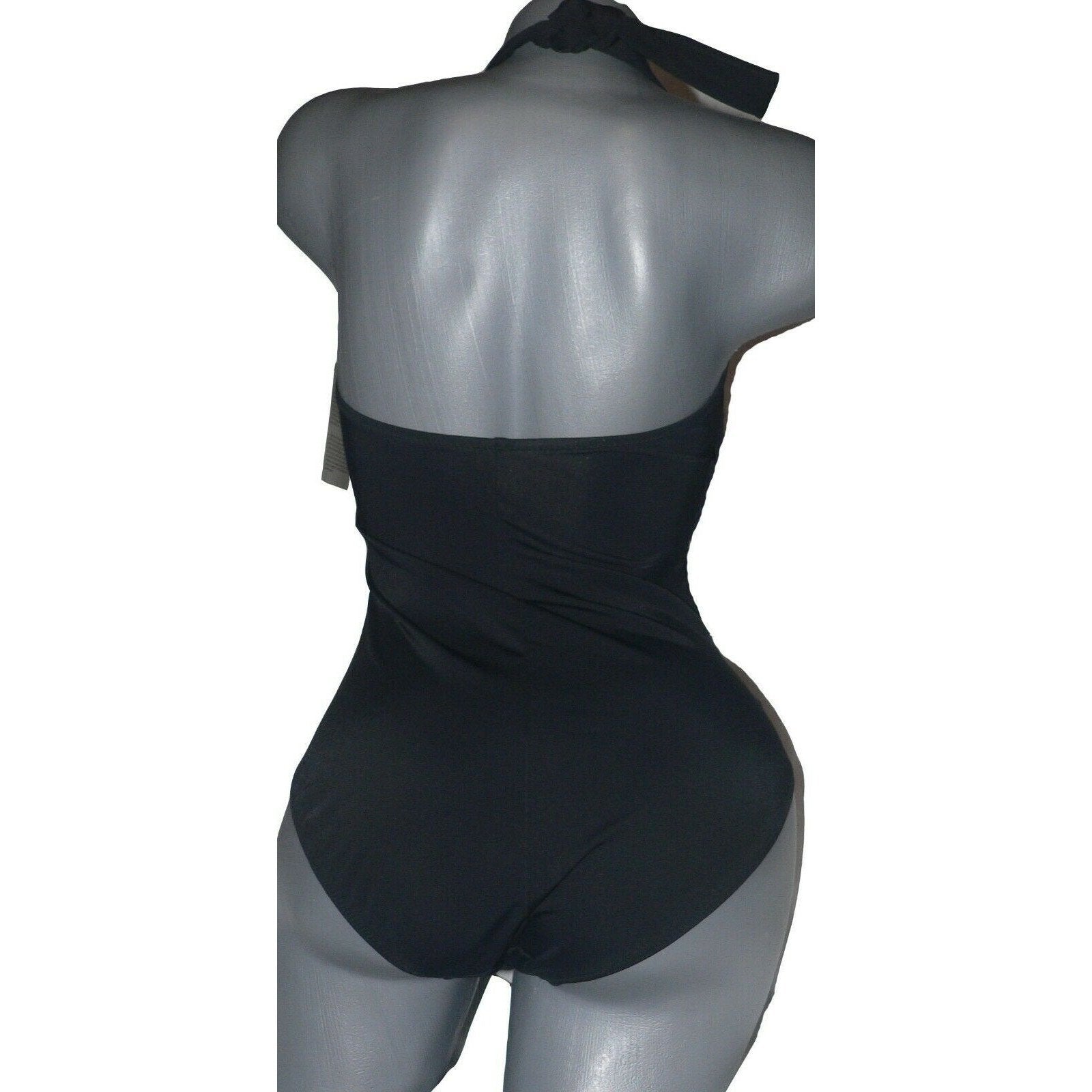 GOTTEX 6 black slimming One Piece swimsuit $158 surplice draped ruched-Clothing, Shoes & Accessories:Women's Clothing:Swimwear-Gottex-6-Black-Jenifers Designer Closet