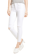 J BRAND 835 white denim jeans skinny stretch destructed cropped - Jenifers Designer Closet
