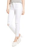 J BRAND 835 white denim jeans skinny stretch destructed cropped - Jenifers Designer Closet