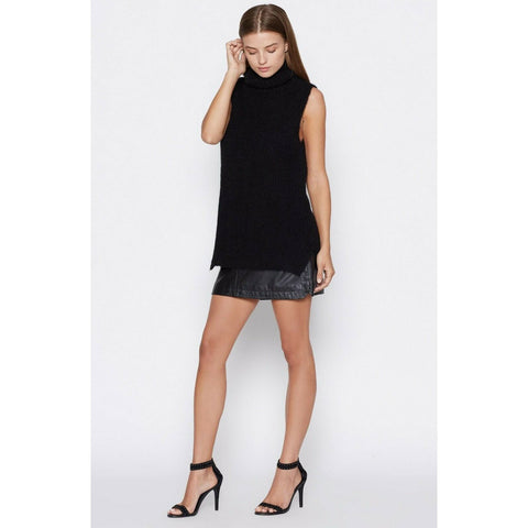 JOIE Alpaca M wool sleeveless turtleneck sweater so soft black caviar $248-Clothing, Shoes & Accessories:Women's Clothing:Sweaters-Joie-Medium-Black-Jenifers Designer Closet