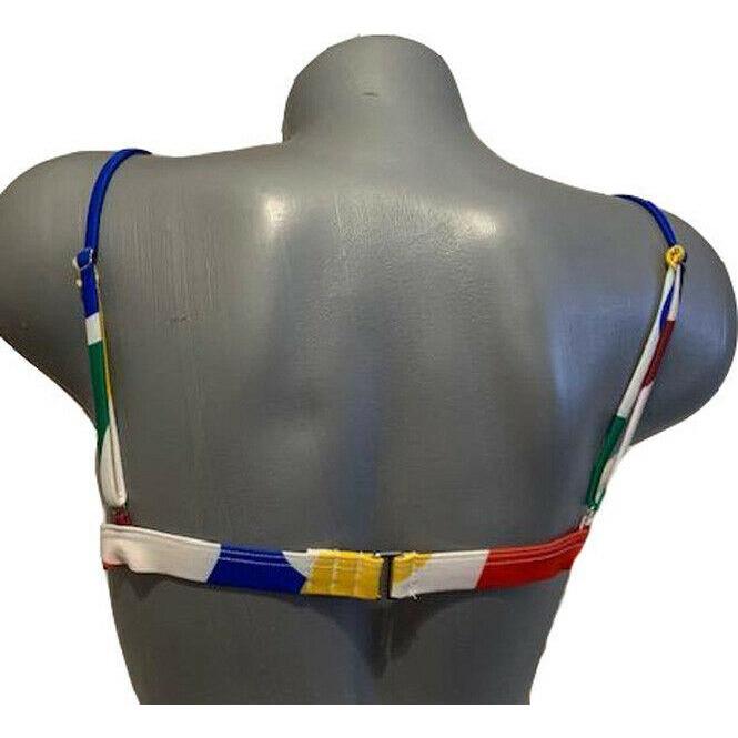 MARA HOFFMAN L rainbow color block bikini top halter separates-Clothing, Shoes & Accessories:Women:Women's Clothing:Swimwear-Mara Hoffman-Jenifers Designer Closet