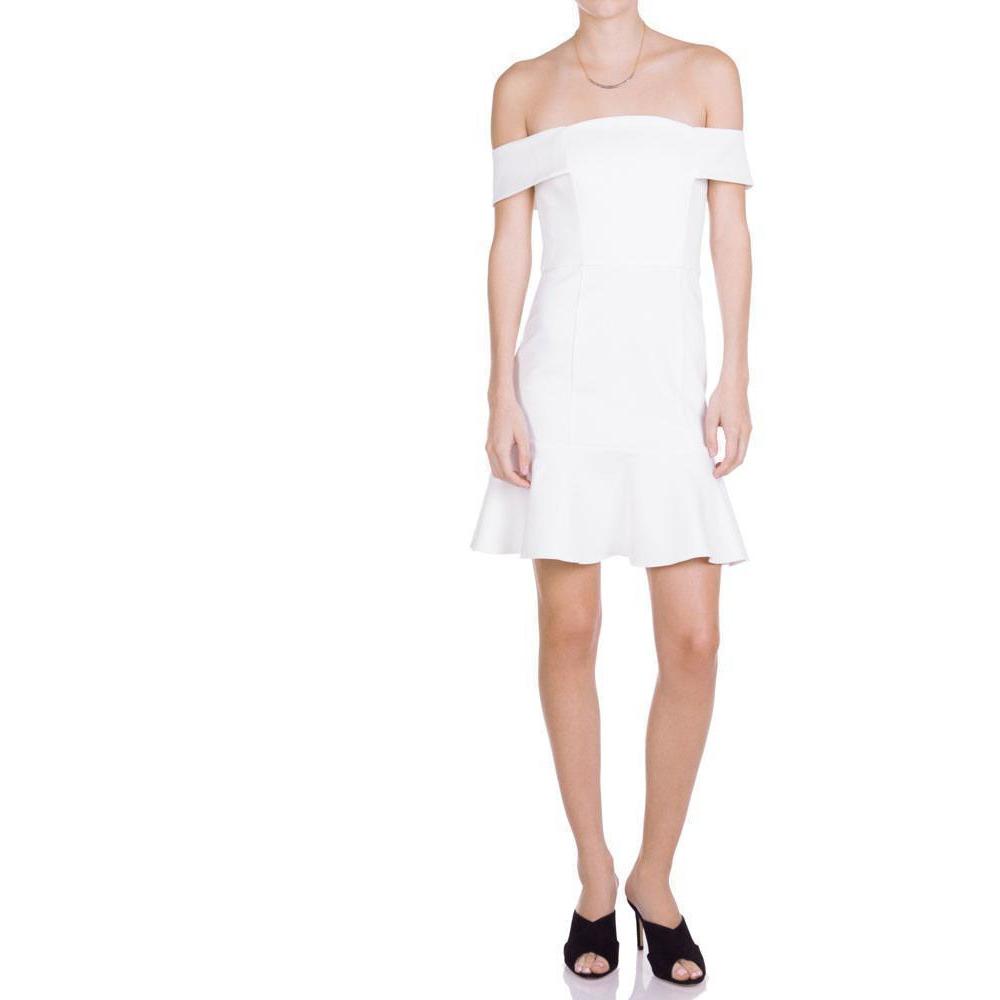 N NICHOLAS 8 white off the shoulder mini dress wedding flounce $495 bridal-Clothing, Shoes & Accessories:Women's Clothing:Dresses-Nicholas-8-White-Jenifers Designer Closet