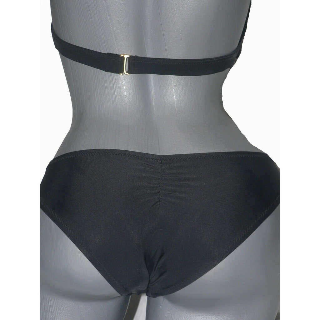 LORI COULTER 8 swimsuit bikini black 2 pc True Measure puckered bottom-Clothing, Shoes & Accessories:Women's Clothing:Swimwear-Lori Coulter-8-Black-Jenifers Designer Closet