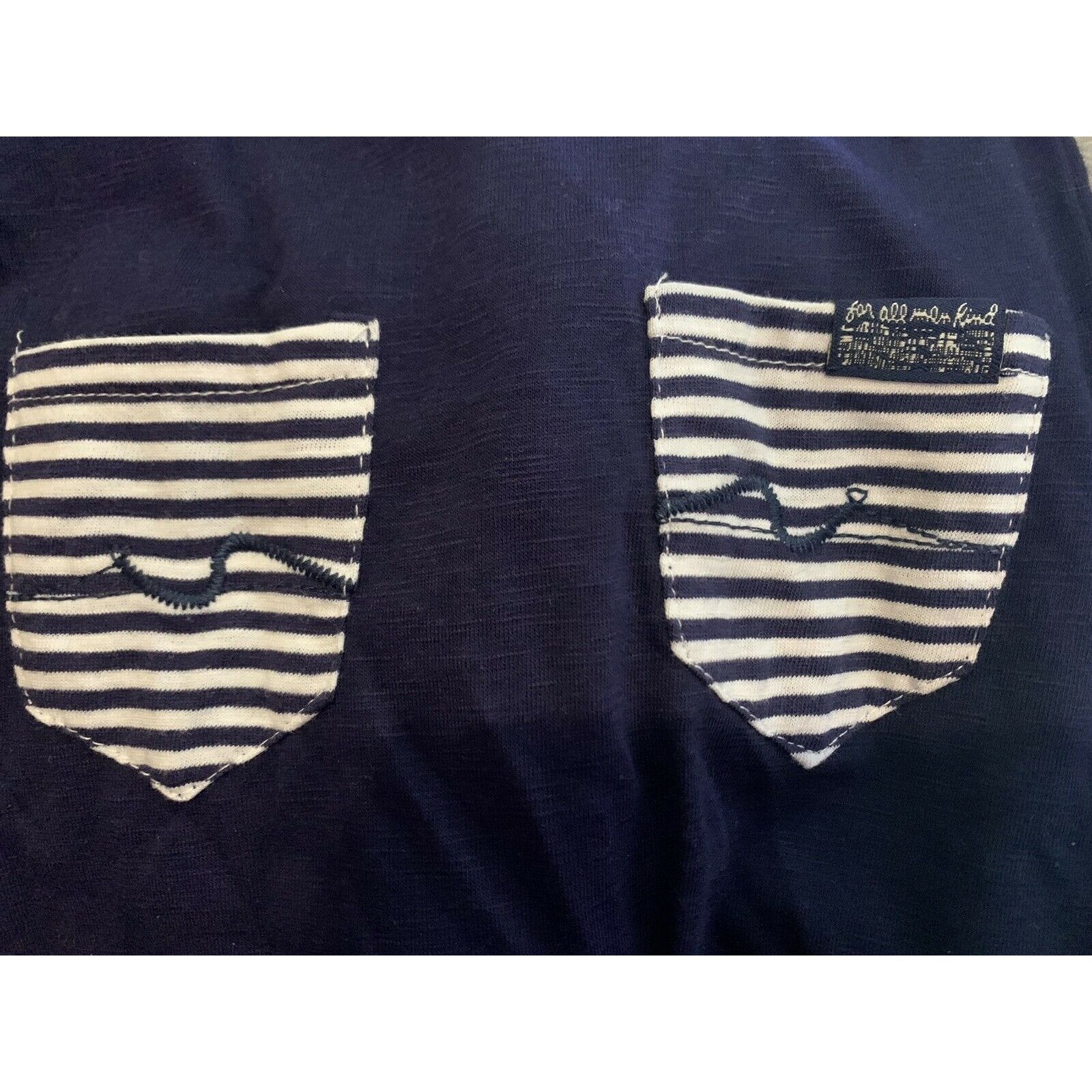 7 For All Mankind 6-9 mo infant baby one pc footie footed outfit snap navy-Clothing, Shoes & Accessories:Baby:Baby & Toddler Clothing:Outfits & Sets-7 For All Mankind-Jenifers Designer Closet