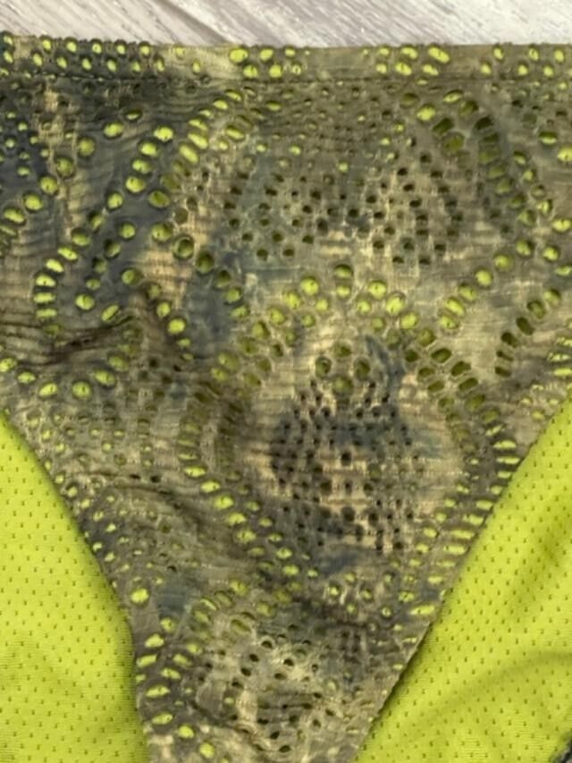 LUCKY BRAND S camouflage army green bikini swimsuit 2-piece crochet lace