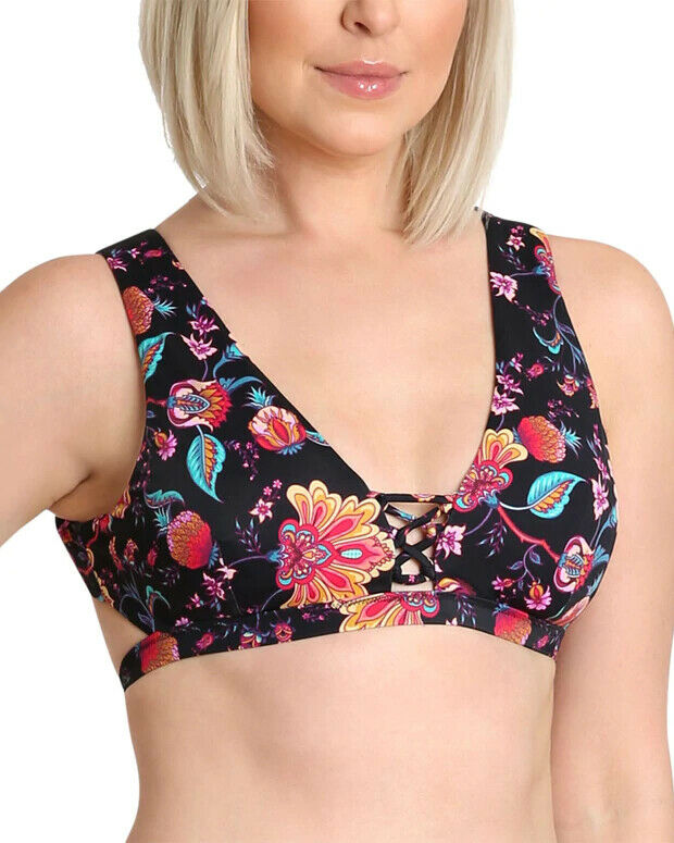 NANETTE LEPORE bikini swimsuit 6 bathing suit floral strappy designer 2 pc