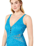 GOTTEX one piece swimsuit lace peacock blue tummy control - Jenifers Designer Closet