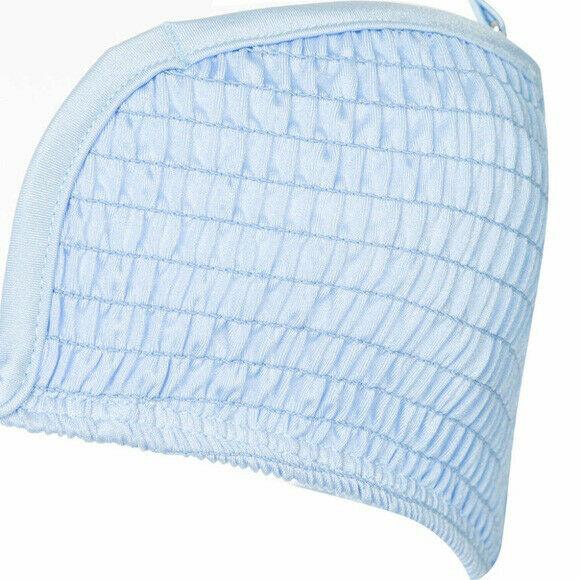 SUBOO S strapless smocked bandeau bikini top ice blue designer shirred-Clothing, Shoes & Accessories:Women's Clothing:Swimwear-Suboo-Small-Ice Blue-Jenifers Designer Closet