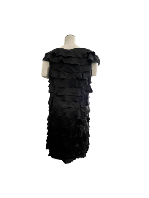 LOVE MOSCHINO 10/46 100% SILK tiered ruffled black dress cocktail career