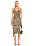 VERONICA BEARD 2 leopard Liza denim straight dress strapless year round - Jenifers Designer Closet
