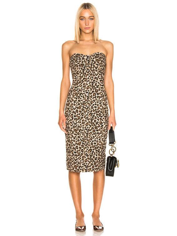 VERONICA BEARD 2 leopard Liza denim straight dress strapless year round - Jenifers Designer Closet
