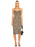VERONICA BEARD 2 leopard Liza denim straight dress strapless year round - Jenifers Designer Closet