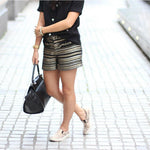 DARLING London S tweed dressy shorts black metallic gold-Clothing, Shoes & Accessories:Women's Clothing:Shorts-Darling-Small-Black/gold-Jenifers Designer Closet