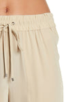 THEORY M 100% raw Silk pants slacks trousers $295 drawstring elastic waist - Jenifers Designer Closet
