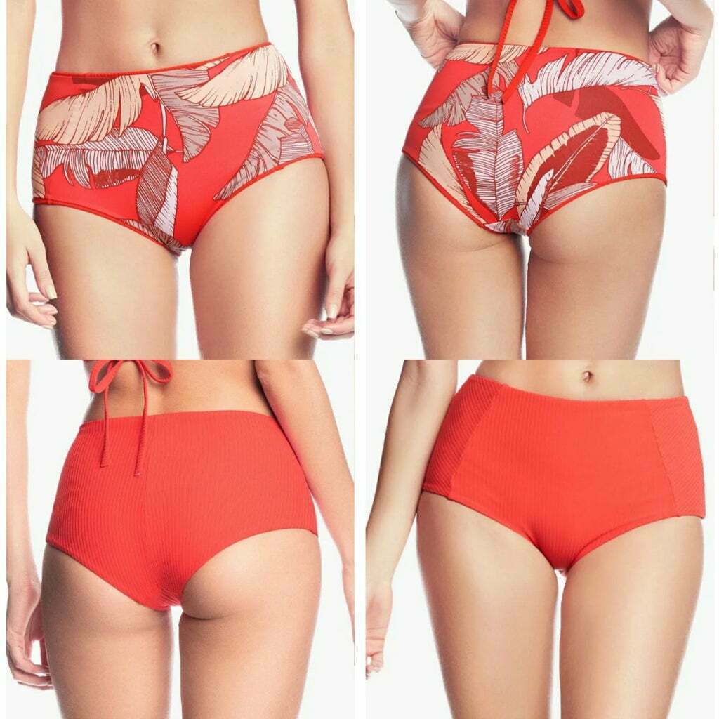 MAAJI high waist S M tropical cayenne reversible 2-piece bikini swimsuit