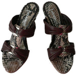 AQUATALIA by Marvin K. Italy 8.5 B shoes slides wedges sandals heels snake-Clothing, Shoes & Accessories:Women's Shoes:Heels-Aquatalia-8.5-Brown/snake-Jenifers Designer Closet